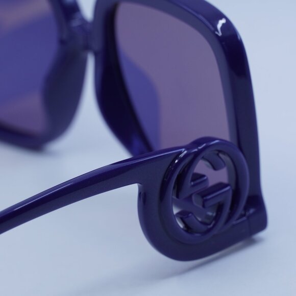 Gucci GG1326S 006 Sunglasses Violet Square Frame, Violet Lenses - Picture 5 of 11